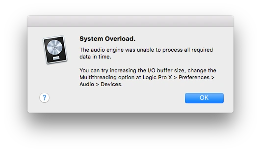 Logic Pro System Overload issue