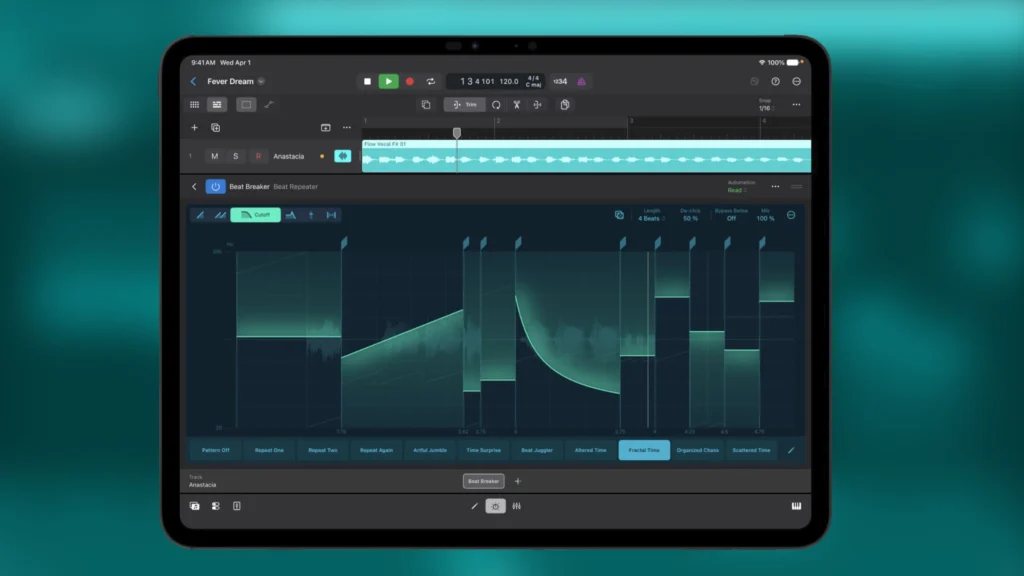 logic pro 12.3 interface ipad