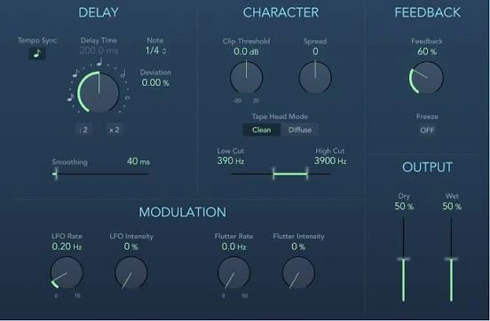 logic pro Delay effect
