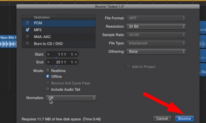 How to Export Logic Pro as MP3