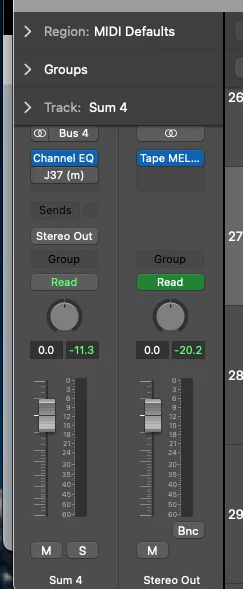 Inspector strip logic pro