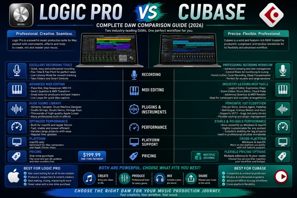 Logic Pro vs Cubase
